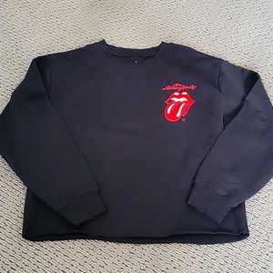 Women's rolling stones cropped crewneck sweatshirt